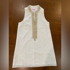 Lilly Pulitzer Jane Shift Dress in Resort White Mocean Lace Size 10